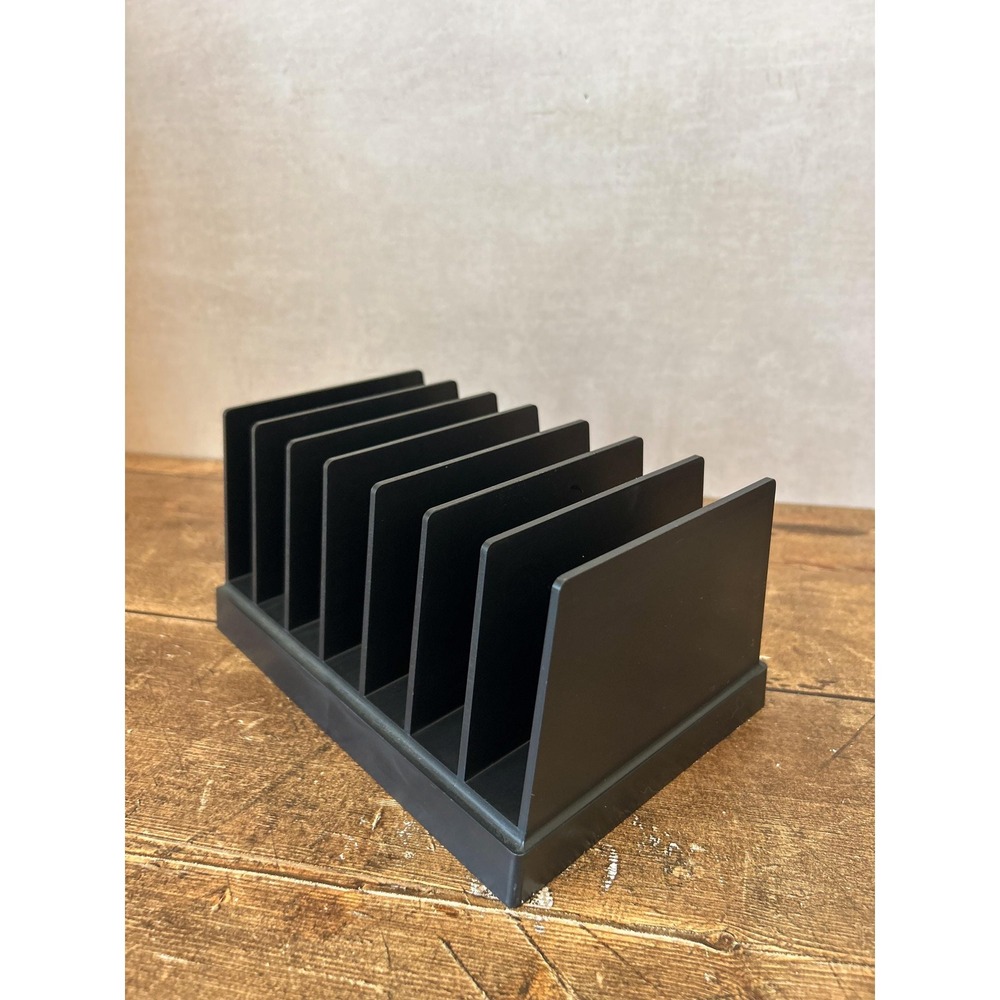 Vintage Korr Mid Century Desk Organizer - Black Letter Tray - Retro Paper Holder - Picture 9 of 13
